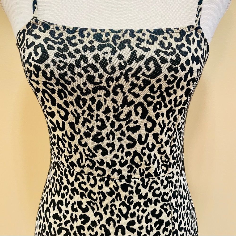 Zara Leopard Print Spaghetti Strap Midi Dress Small - Picture 3 of 5